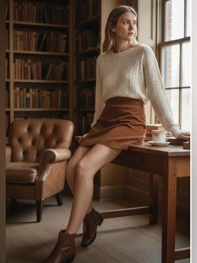 J. Crew Rust Brown Corduroy Mini Skirt
